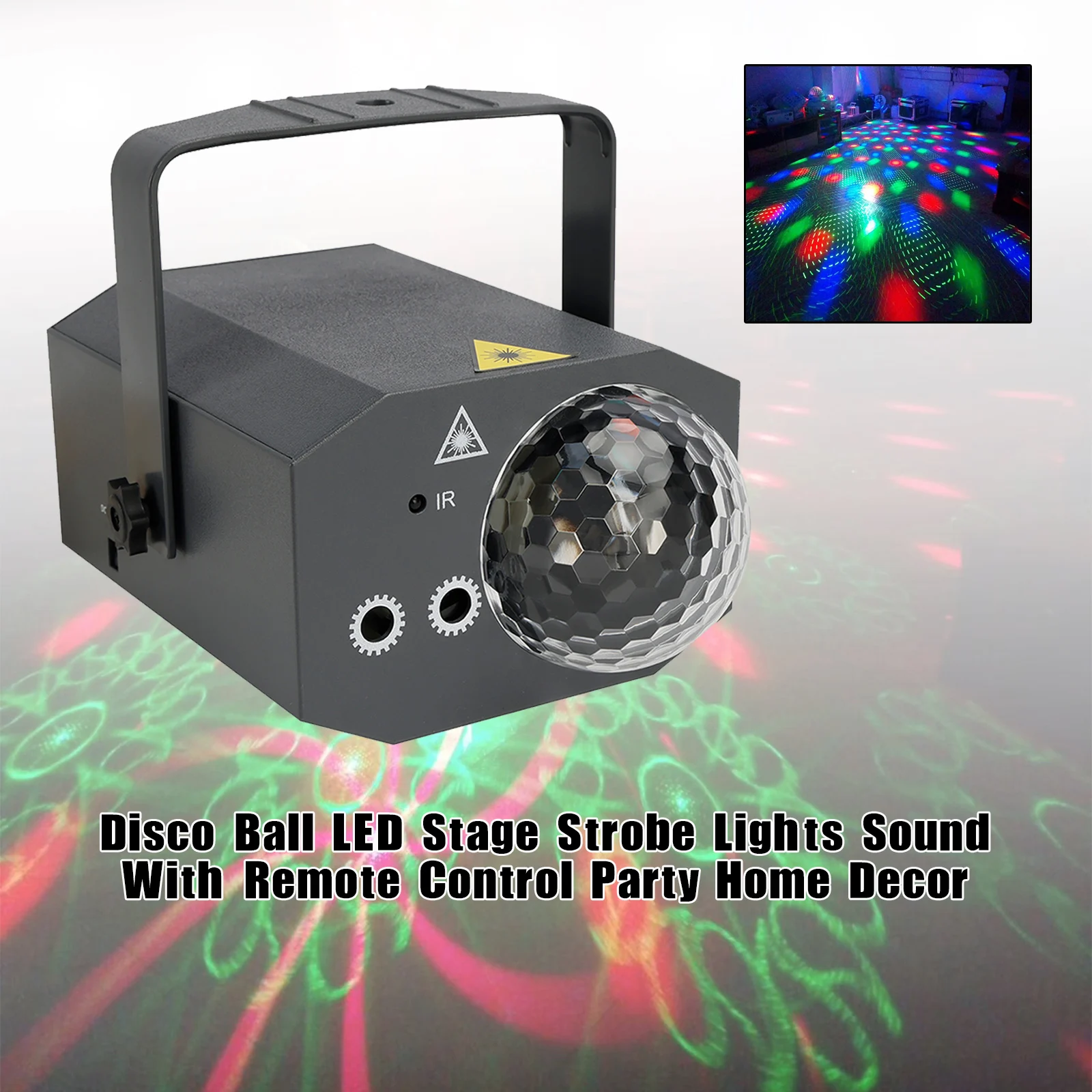 

Disco Ball LED Stage Strobe Lights Sound With Remote Control Party Home Decor