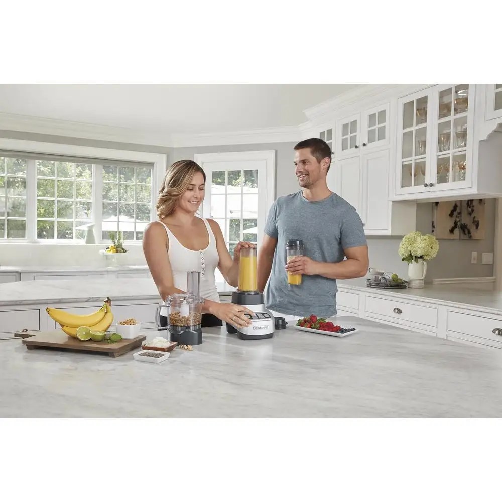 Mélangeur Ultra Trio 735W, robot culinaire avec tasses de voyage, hachoir à glace pour Smoothie, appareil de cuisine 3 en 1, Base en acier inoxydable LED