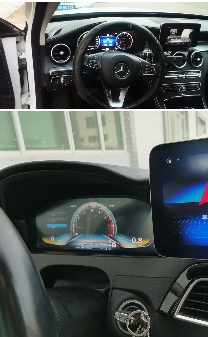 12.3" LCD Screen Speedometer Digital Cluster for Mercedes Benz C Class W204 C300 Instrument System