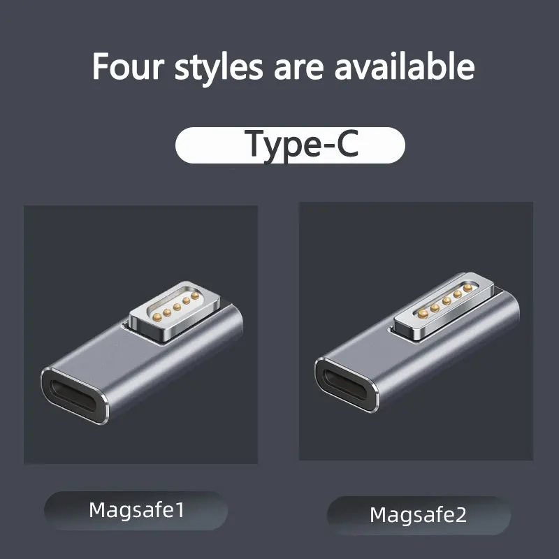 Adaptateur pour MacPleMagsafe 1, Magsafe 2, câble magnétique de type C pour MacPlePro Air USB C femelle, convertisseur de prise de charge rapide