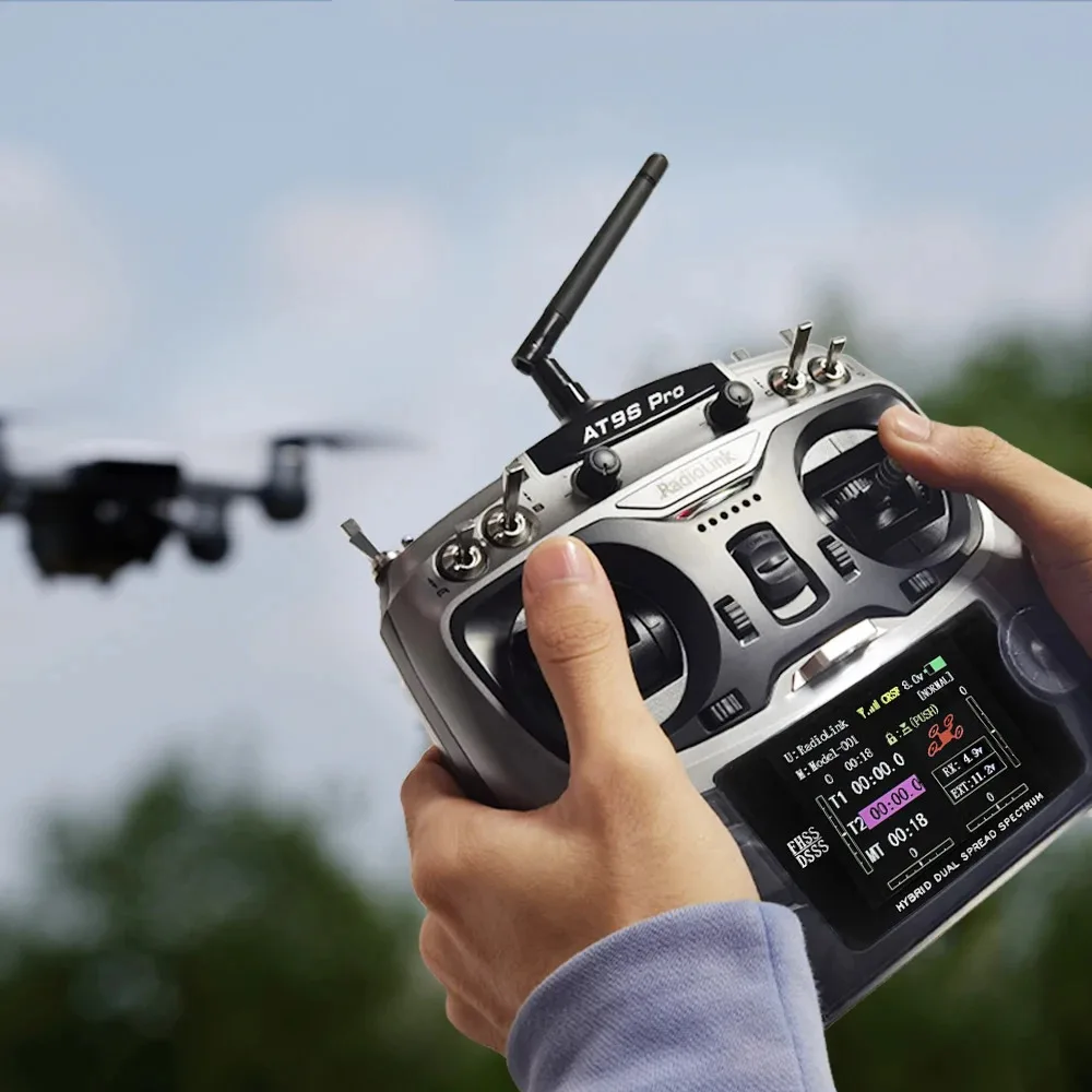 RadioLink AT9S PRO 2,4G 12CH DSSS FHSS Sender für RC Starrflügel Hubschrauber FPV Langstreckendrohne mit R9DS/R12DSE Empfänger