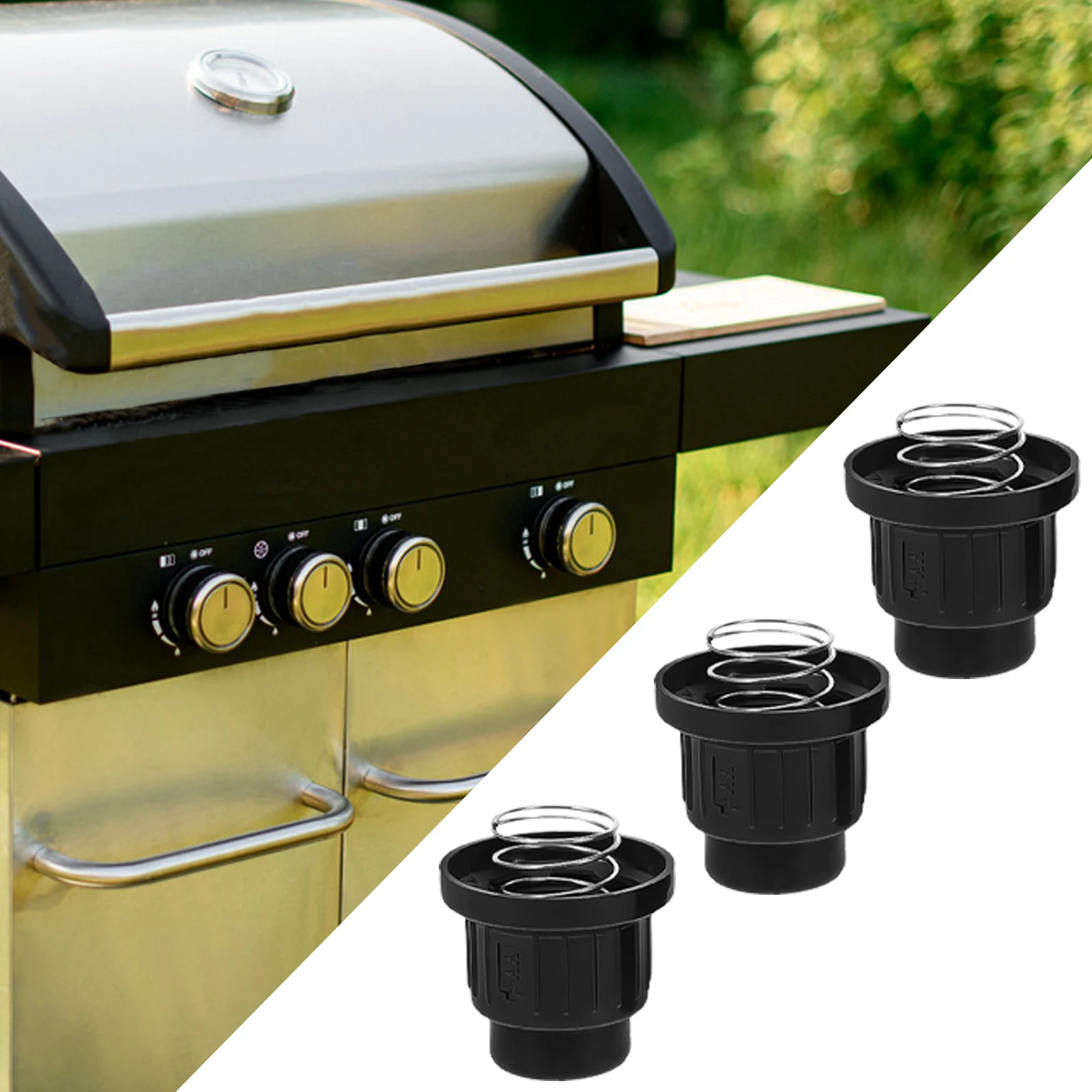 

5 шт., крышка зажигания для пожарной гриля, сменная ручка управления для ямы, гриль-барбекю, кнопочный переключатель, пластик