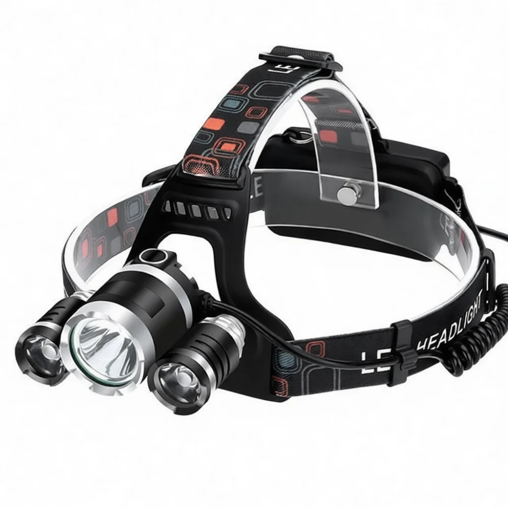 Headlamp Tactical Bright - Прочный налобный фонарь с 3 светодиодами,