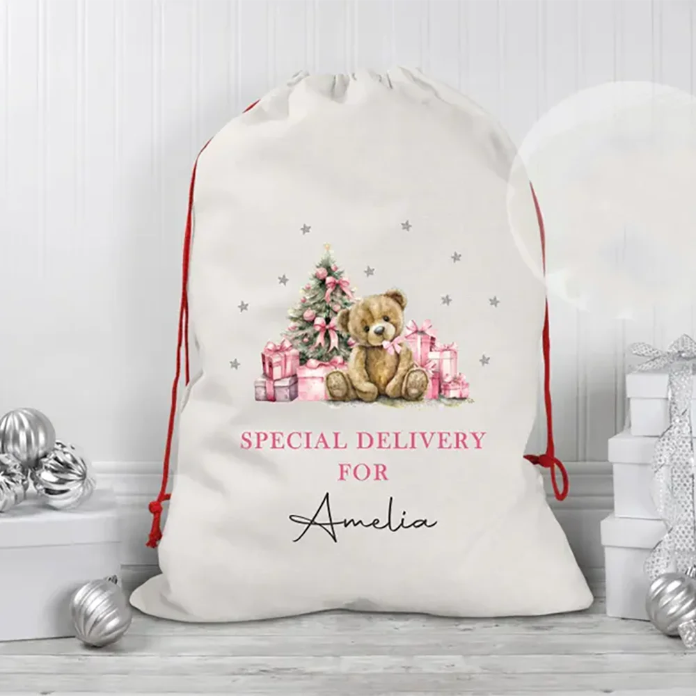 

Personalized Santa Sack Merry Christmas Gift Santa Claus Drawstring Gift Bag Christmas Stocking Holiday Party New Year Present