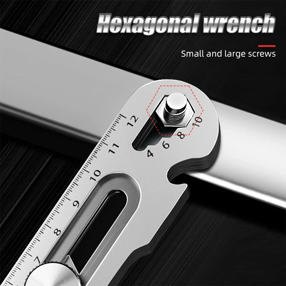 6 In 1 Multi-Function Stainless Steel Utility Knife Tail Break Design/Ruler/Bottle Opener Retractable Box Cutter Art Supplies