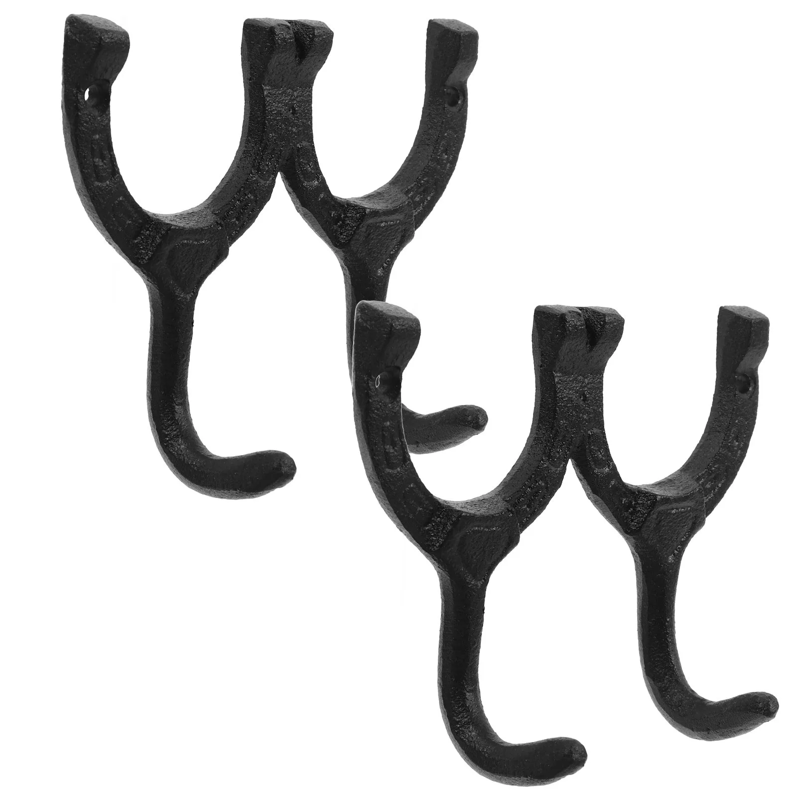 

2Pcs Vintage Cast Iron Horseshoe Wall Hooks Rustic Decorative Wall Mount Hook for Home Kitchen Bathroom Storage Organizer