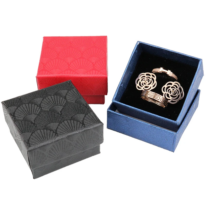 New Solid Color Scallop Jewelry Gift Boxes Bracelet Necklace Ring Earring Paper Bag Box Scallop Pattern Jewelry Box