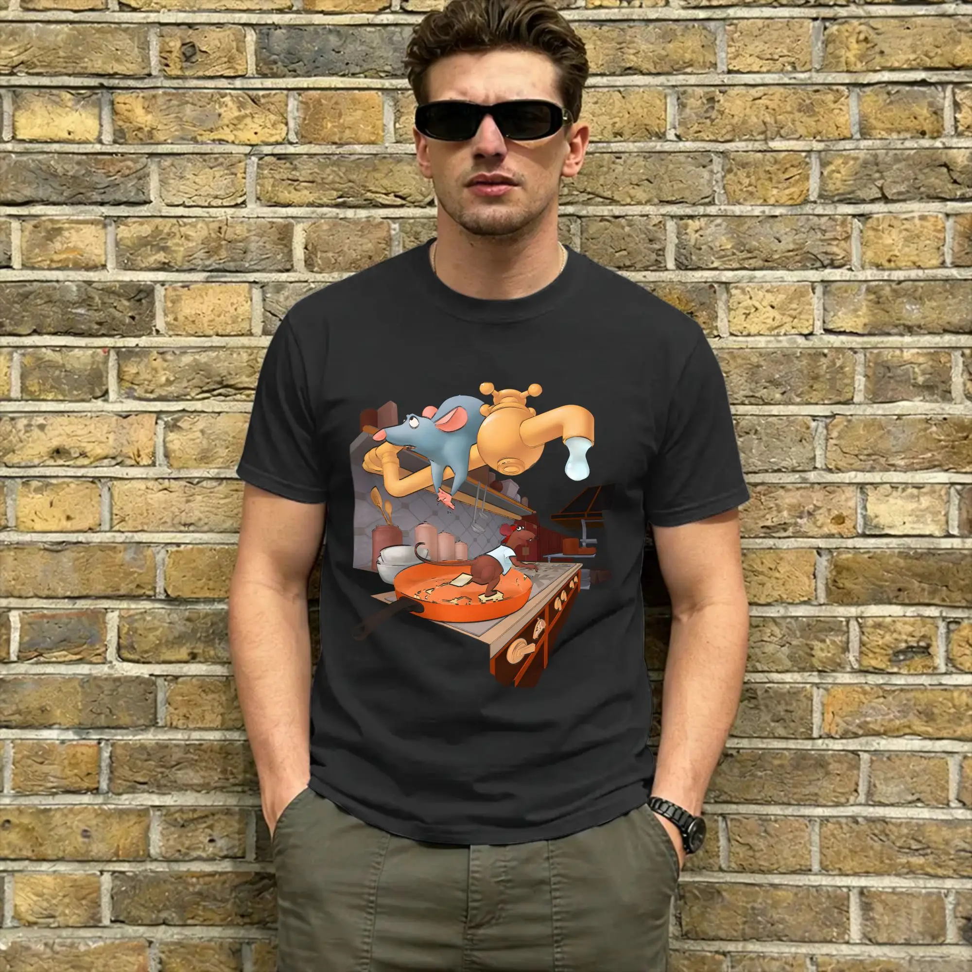 Two of a Kind Men's T Shirts Ratatouilles Humor Tee Shirt Short Sleeve O Neck T-Shirt Pure Cotton Gift Idea Clothes
