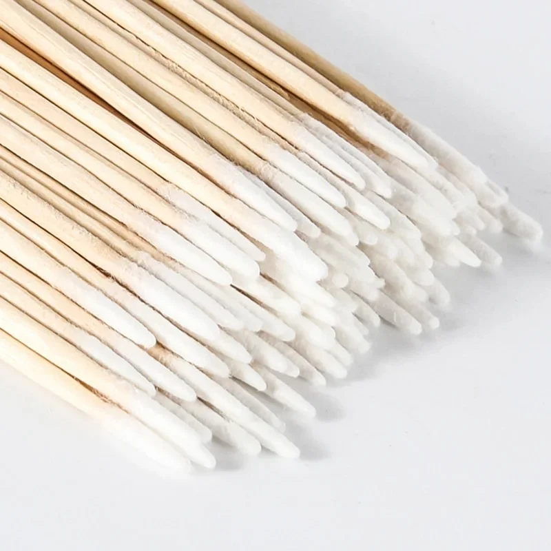 300pcs Cotton Buds Swabs 7cm Long Wooden Handle Tattoo Makeup Microblade  Swab Sticks