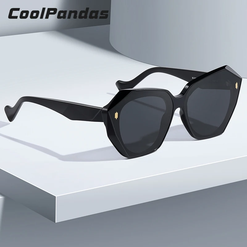 

CoolPandas Polaried Sunglasses Women High Quality Acetate Big Frame Cat Eye Gradient Retro Sun glasses Oculos De Sol Masculino
