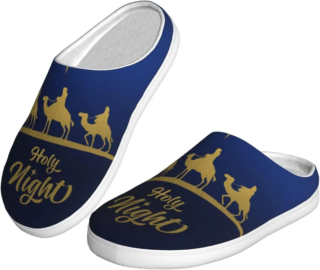 عيد الميلاد مشهد المهد المسيحي الكبار النعال القطنية المنزل أحذية الملاعب المغطاة #2