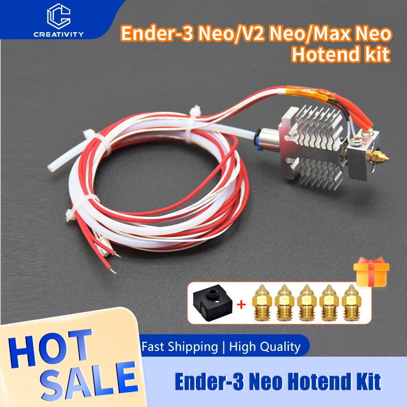 

Update 3D Printer Hot End Kit for Ender-3 V2 Neo/Ender-3 Max Neo/ Ender-3 V2 Neo Hotend 24V 40W Thermistor with 0.4mm Nozzle