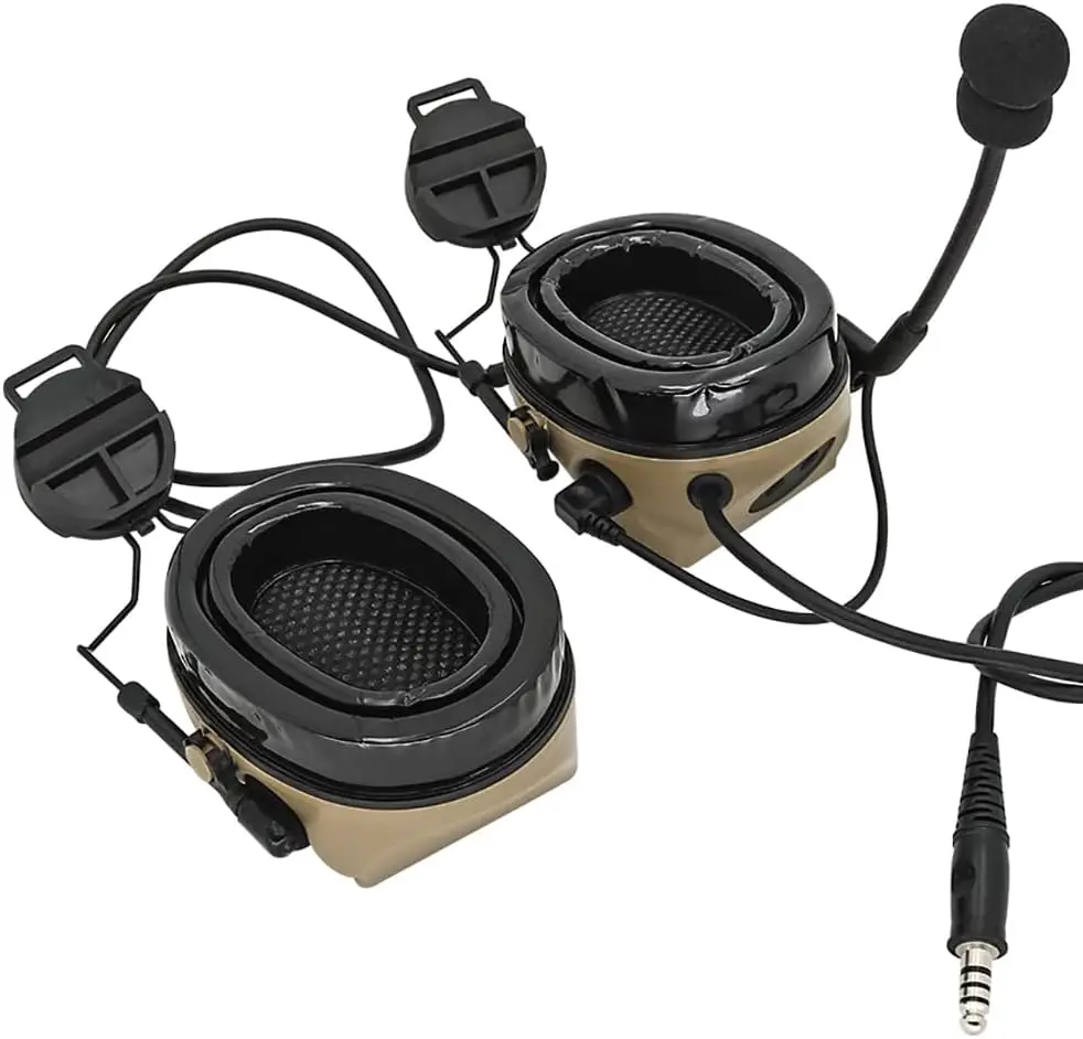 Tactical Shooting Noise Reduction Headset, Helmet Mount Transceiver Headset, with Microphone for FOST/ACH/MICH Helmet