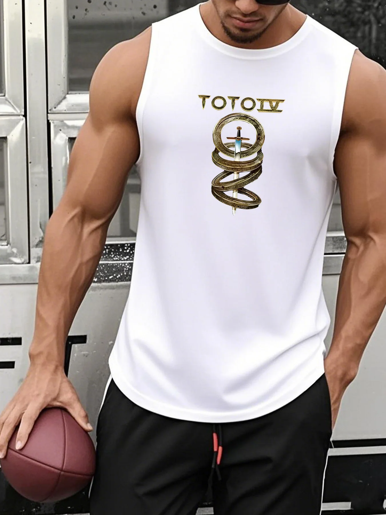 

Men's creative trend TOTO IV printed pullover shirt made of milk silk fabric, comfortable and versatile for all occasions.