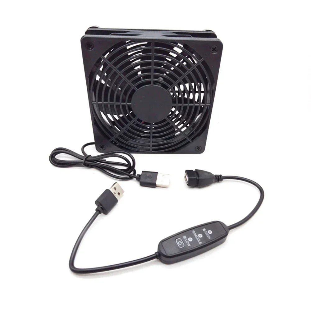 120Mm 5V USB Powered PC Router Fans With Speed Controller High Airflow Cooling Fan For Router Modem Receiver