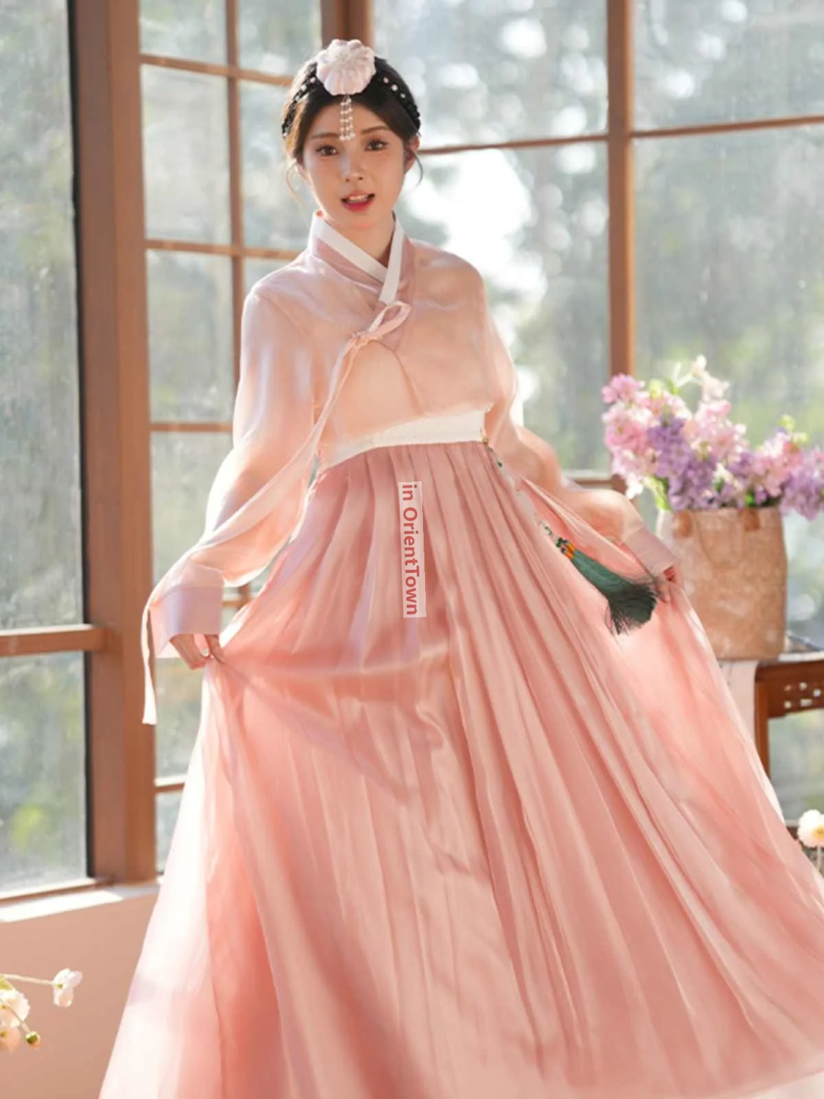 

Традиционное корейское этническое женское платье для взрослых, улучшенное придворное корейское трендовое национальное повседневное танцевальное платье ханбок для выступлений FE013