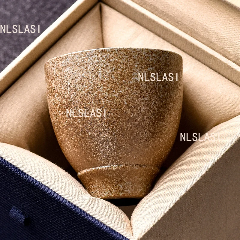 1pcs Coarse Pottery Tea Cup Chinese Retro Tea Bowl Master's Cup Home Office Teaset Drinking Utensils Tea Ceremony Accessories