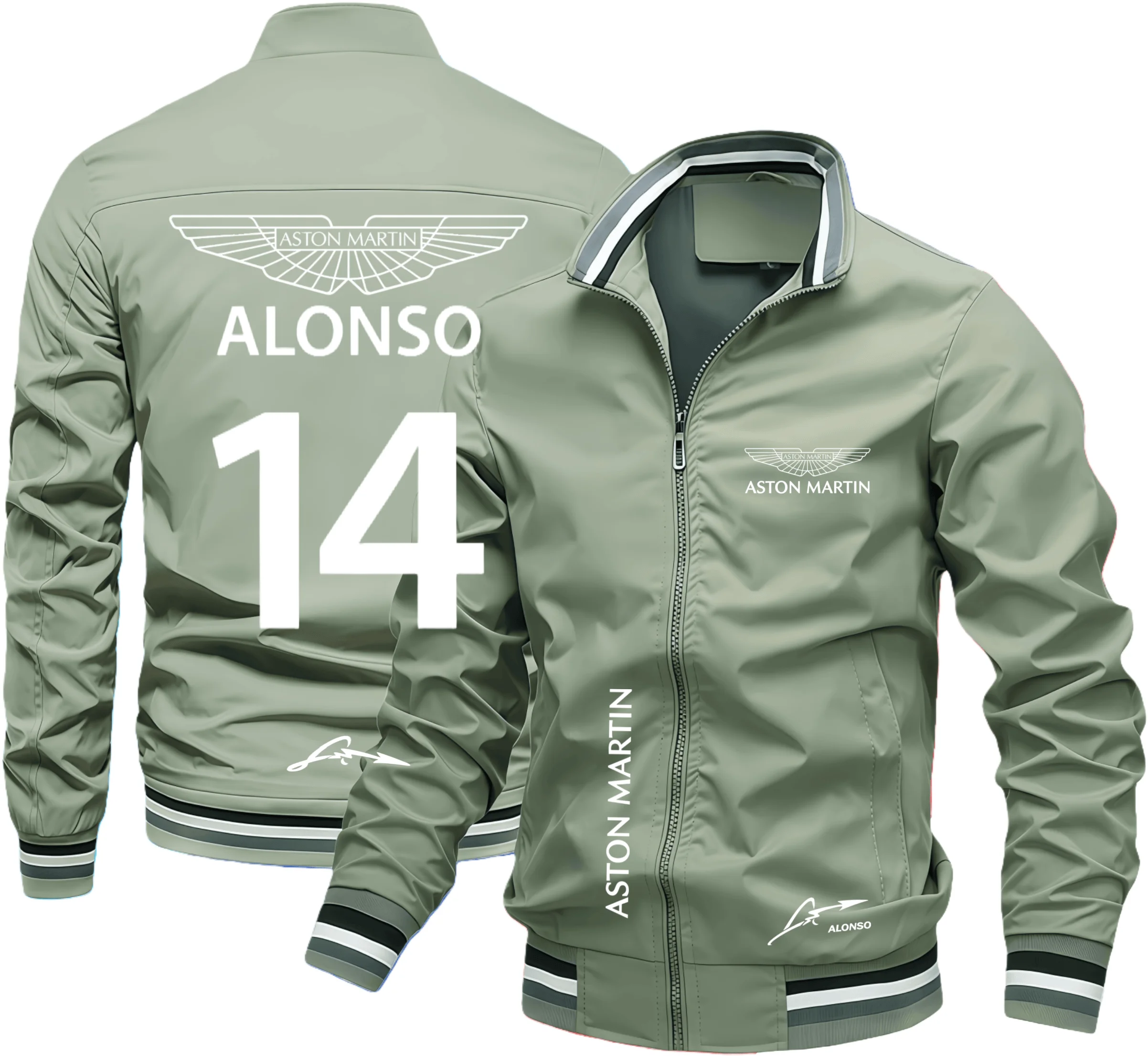 2025 أستون مارتن سائق إسباني ألونسو 14 سترة مطبوعة مقاومة للرياح Y2K