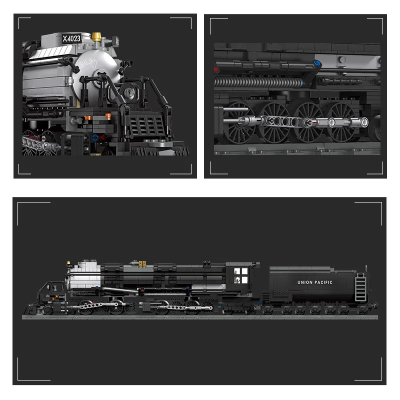 1608 ELEMENTÓW KLOCKI STEAM TRAIN THE UNION PACIFIC BIG BOY TRAIN MIEJSKA KOLEJ ZESTAW DO ZESPAWANIA MODELU KLOCKI ZABAWKI DLA DZIECI PREZENT NA ŚWIATÓW