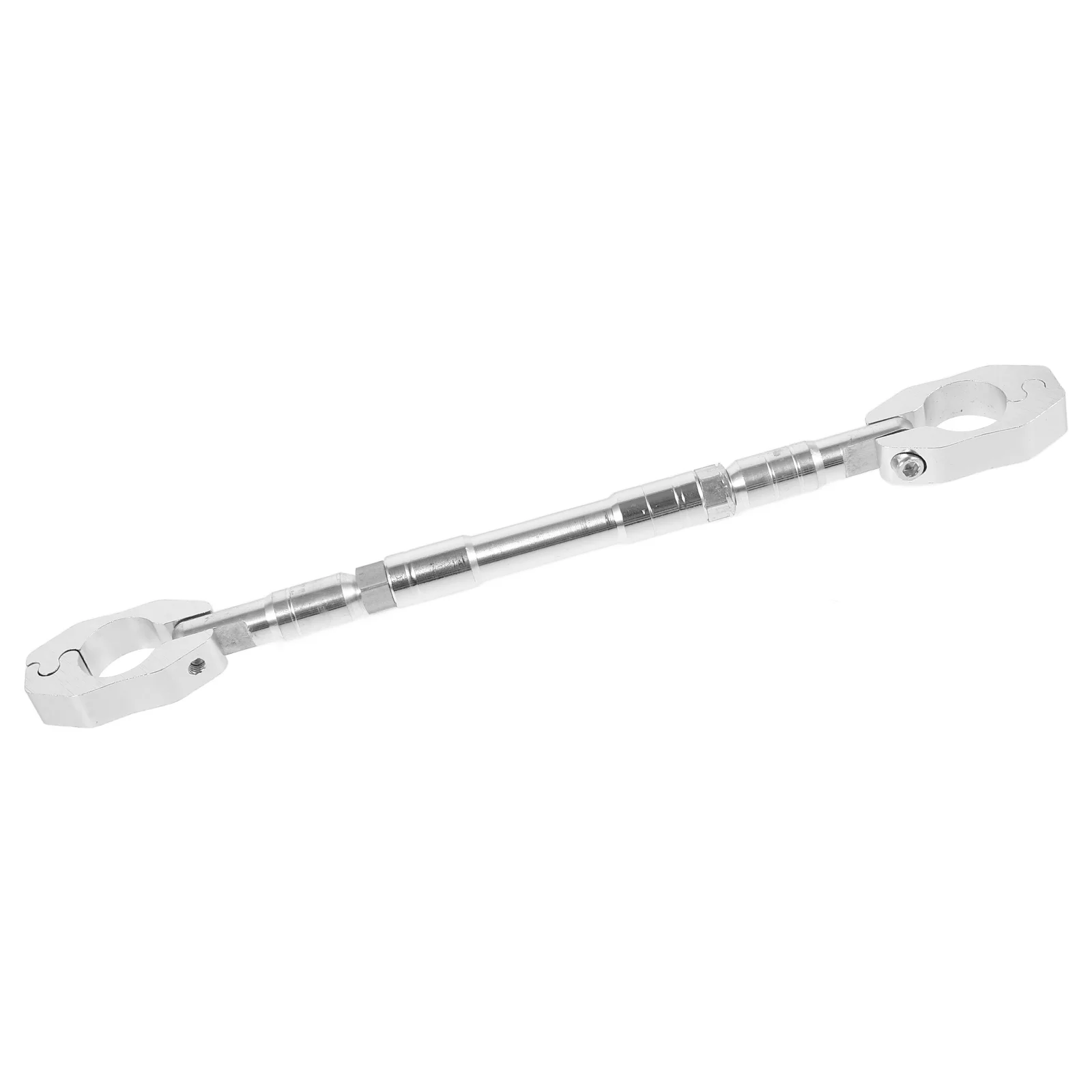 

Silver Adjustable Motorcycle Handlebar Reinforcement Bar Stabilizer Brace Clamp Attachment