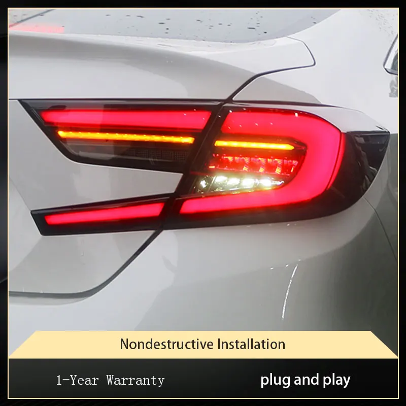 Car Lights For Honda Accord G10 G10.5 2018-2023 Modified High Configure Taillight LED Dynamic Rear Lamp Tool Accessories