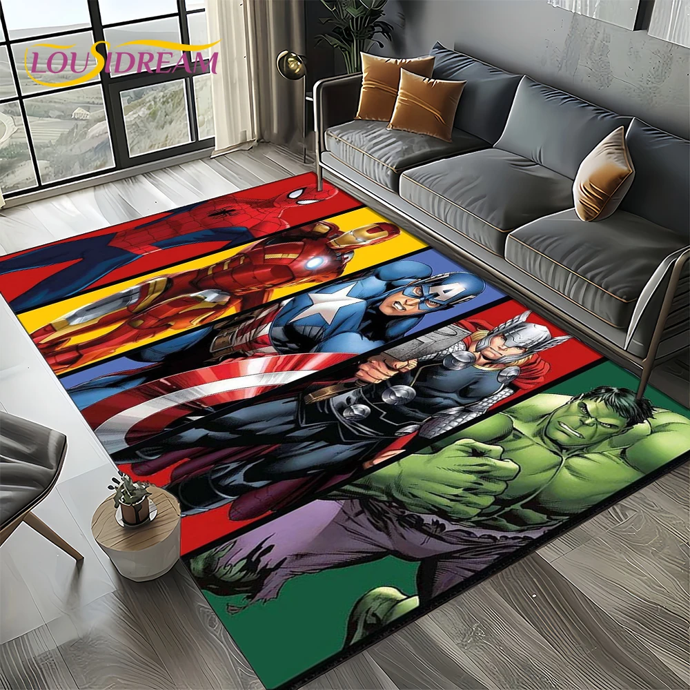 27 Style SpiderMan Marvel Avengers Cartoon Rug Carpet for Living Room Bedroom Home Decor,Non-slip Decoration for Sofa Doormat