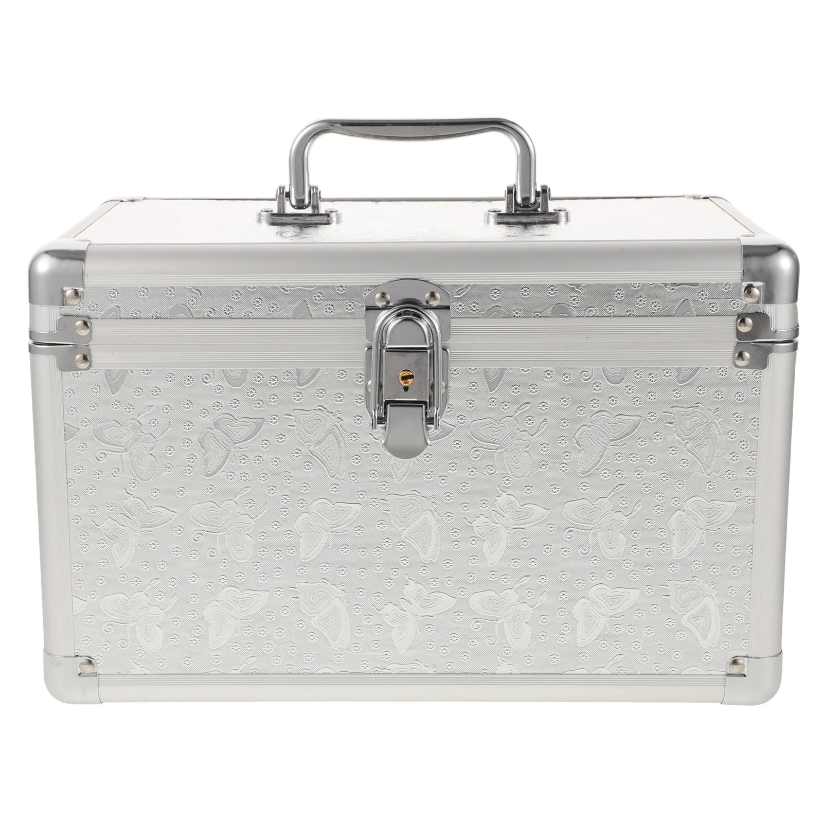 صندوق تخزين أدوات من سبائك الألومنيوم المتين مع مقبض صندوق أدوات صغير محمول للاستخدام الخارجي وحقيبة حمل ملحقات متينة #4