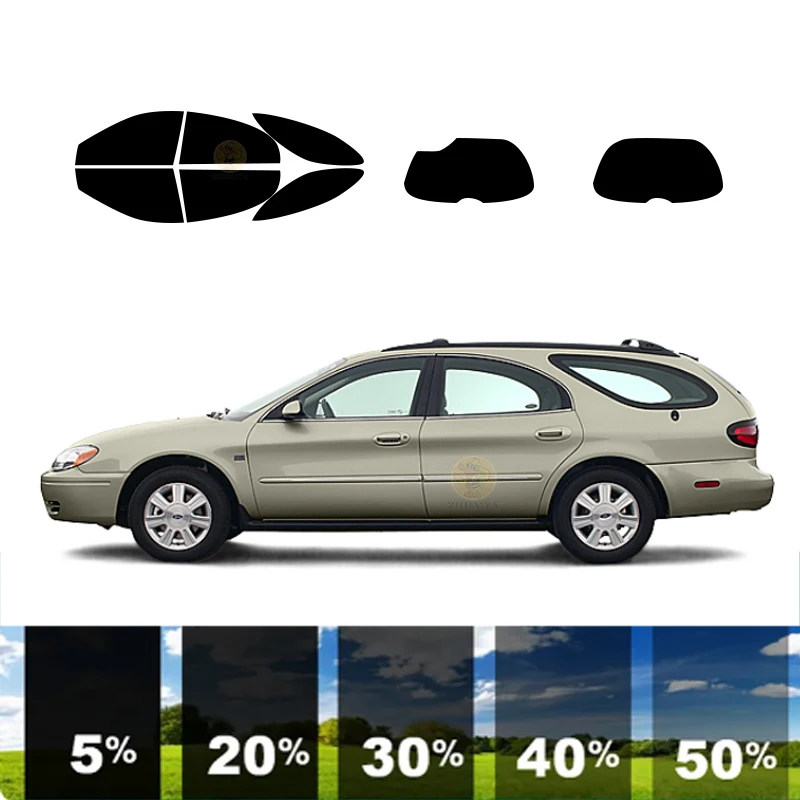 

Предварительно вырезанная съемная тонировочная пленка для окон для автомобиля, 100% УФР, 5%-35%VLT, теплоизоляция, карбон ﻿ Для FORD TAURUS 4 DR WAGON 1996-2005 гг.