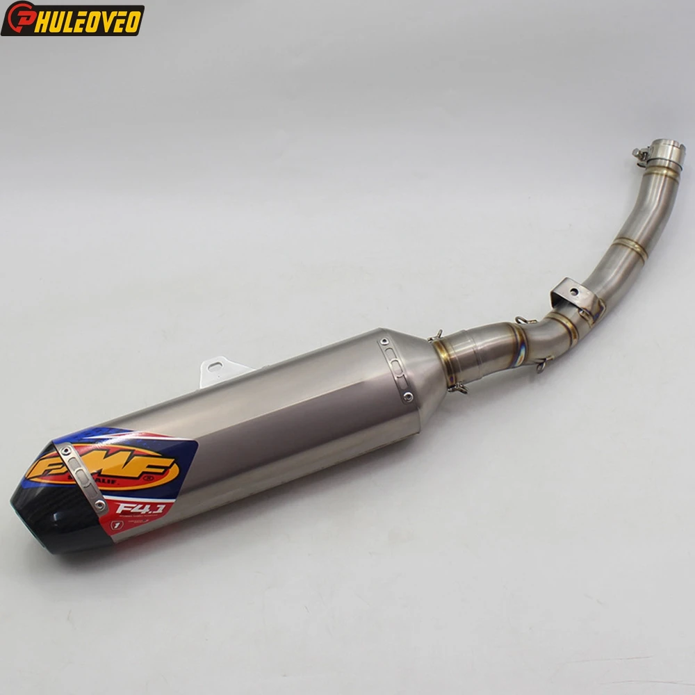 Titanium Alloy for Yamaha WR250R 2008-2020 Motorcycle Exhaust Muffler Middle Link Pipe with Carbon End Tip Exhaust Escape Pot