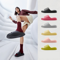 UTUNE Massage Women Slippers Mute Air Cushion Thick Sole Indoor Bath EVA Shoes Soft Slides Non-slip Men Summer Outdoor Sandals