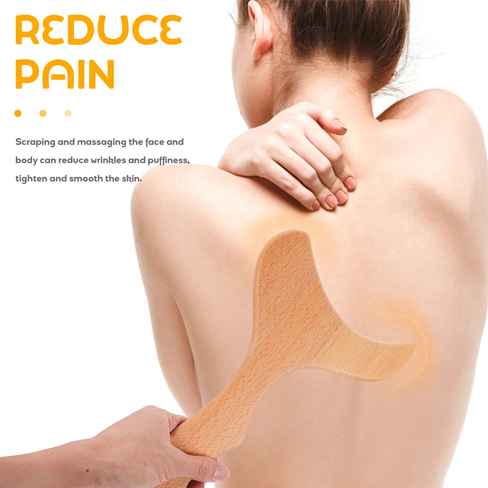 

2 шт. деревянных массажных щеток (гуаша) премиум-класса для снятия боли в шее, плечах и спине, натуральный массажный инструмент