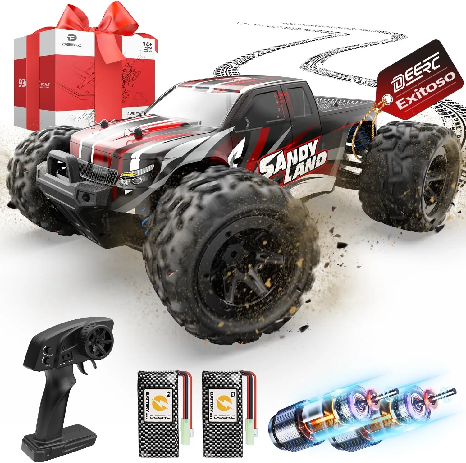 9300E High Speed RC Car Remote Control Monster Truck 1:16 Scale 40 KM/H 4WD off Road All Terrain for Kids And Adults 2.4GHz