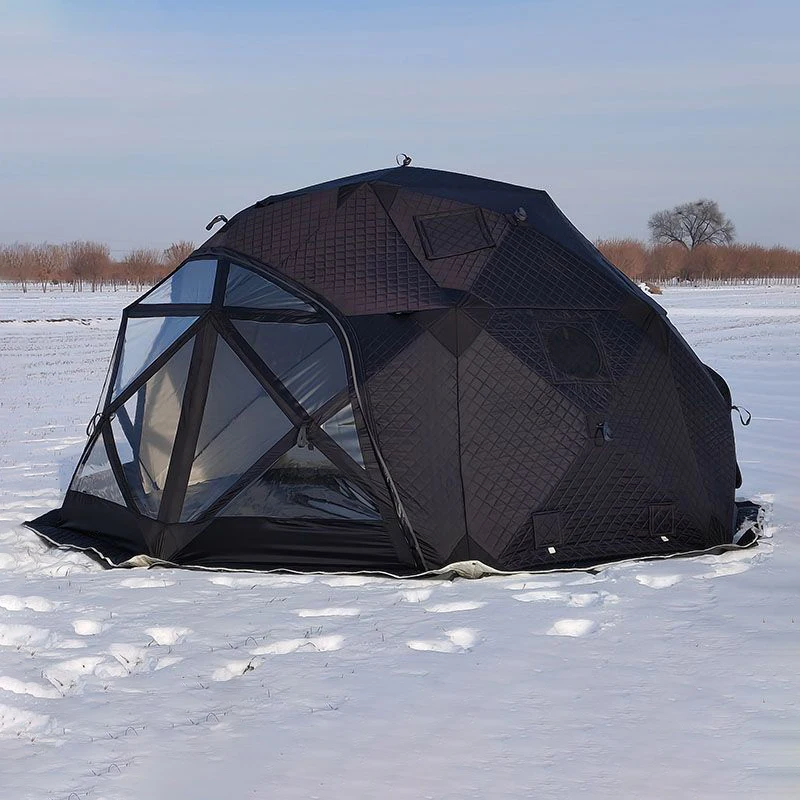 Новая палатка с ватным шариком и большим окном, удобная в переноске, теплая палатка для рыбалки для зимнего семейного кемпинга, можно вместить 8 человек