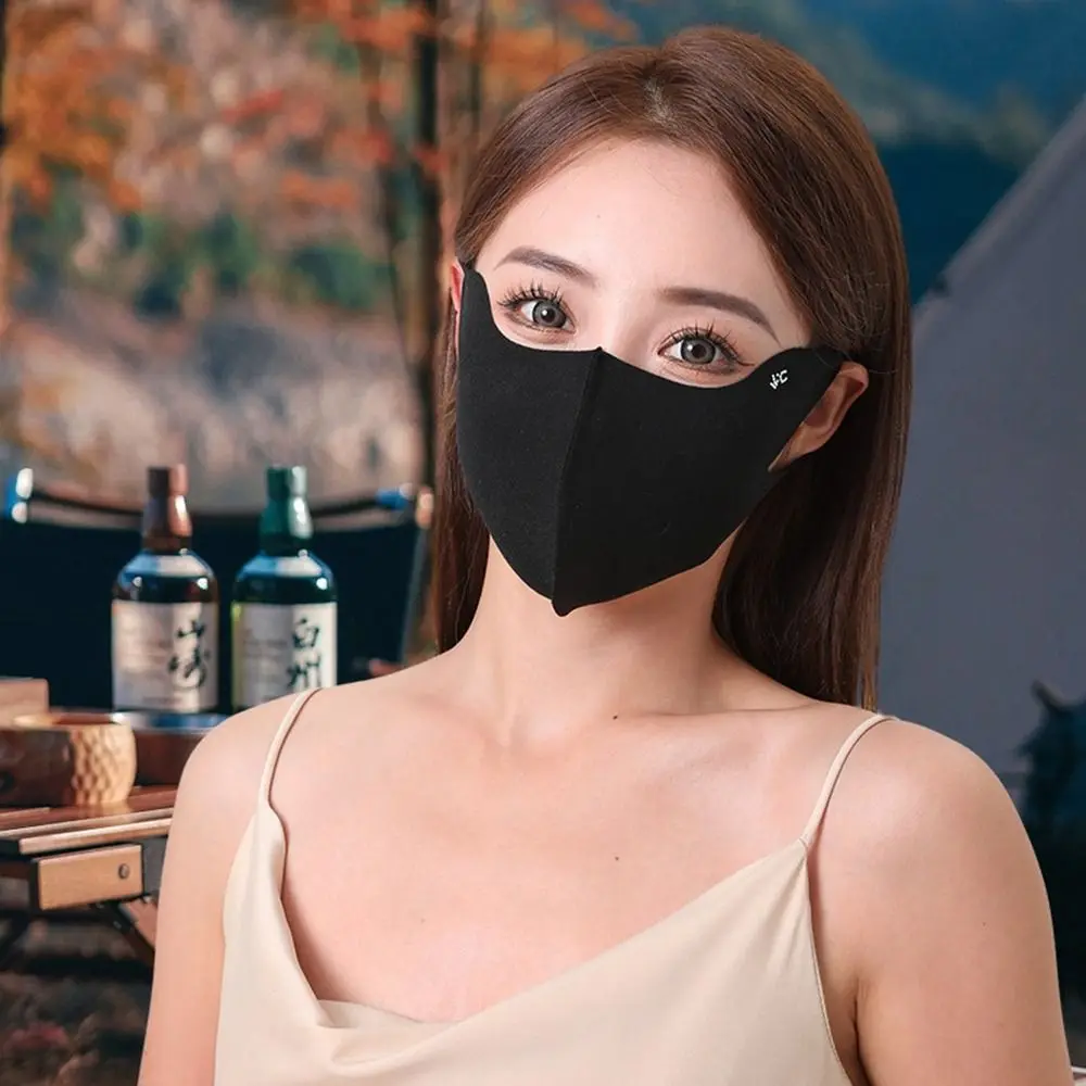 Thin Sunscreen Face Scarf Ice Silk Mask Summer Solid Color Face Cover Face Scarves UV Protection Face Gini Mask Cycling