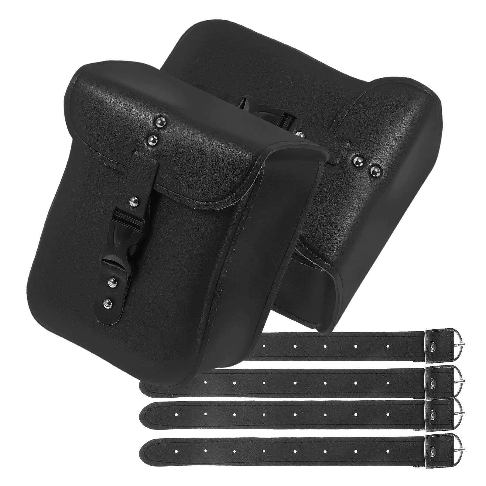 

2pcs Motorcycle Front Handlebar Universal Pu Storage Pouch Heavy Duty Electric Scooter Tool Secure Stable Design For Motorbikes