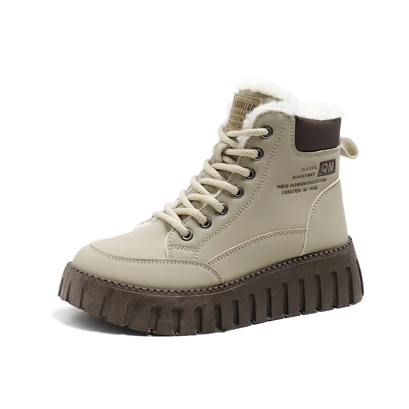 new winter padded warm women\'s cotton shoes students high-top muffin casual shoes Women Snow Boots Thick Bottom Booster Shoes