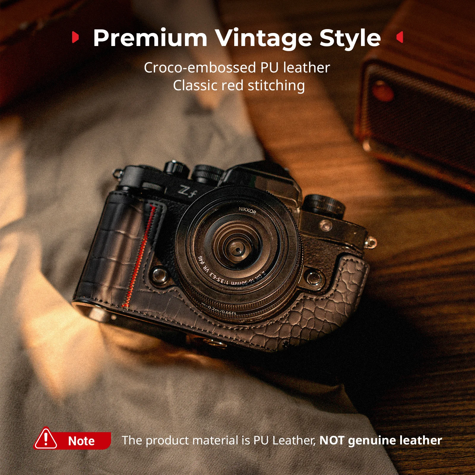 مجموعة حافظة SmallRig Z f، مجموعة حافظة جلدية لهاتف Nikon Z f أسود/بني مع حزام كتف، 1/4 بوصة - 20 فتحة على الزر 5095 #3