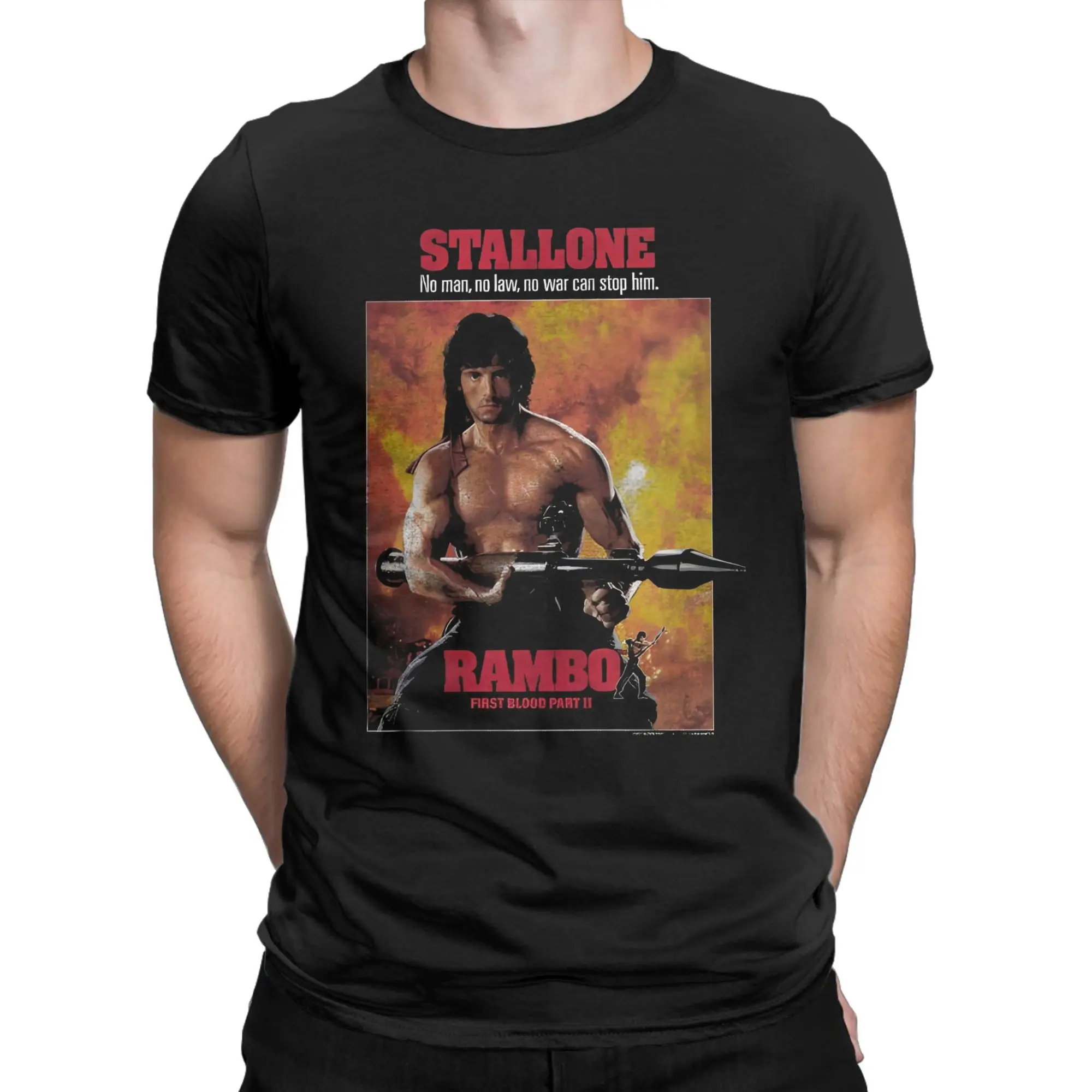 John Rambo Movie T Shirt Beach  Cotton T-Shirts For Men Casual Tshirt Short-Sleeved Awesome Tees