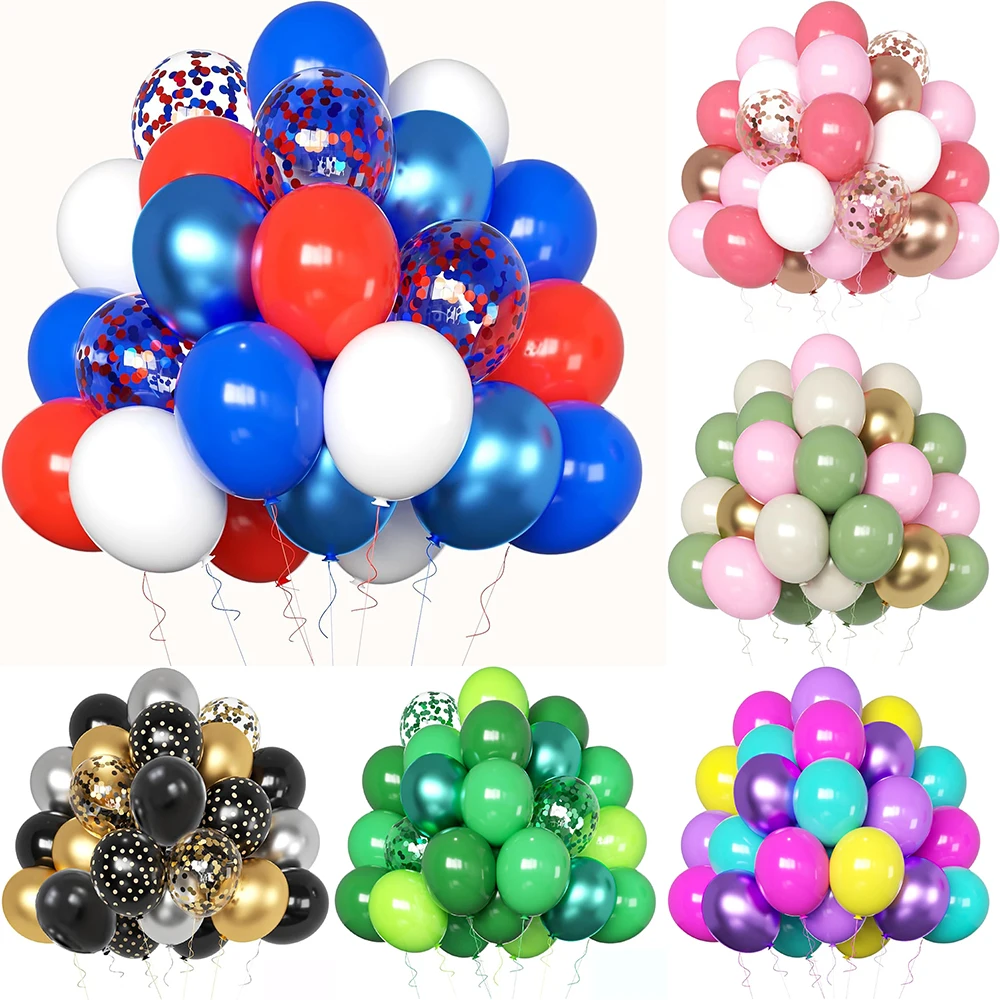 Kraliyet mavi kırmızı balon seti pembe mor yeşil siyah balon vatansever Globos düğün doğum günü bebek duş Jungle parti dekorasyon