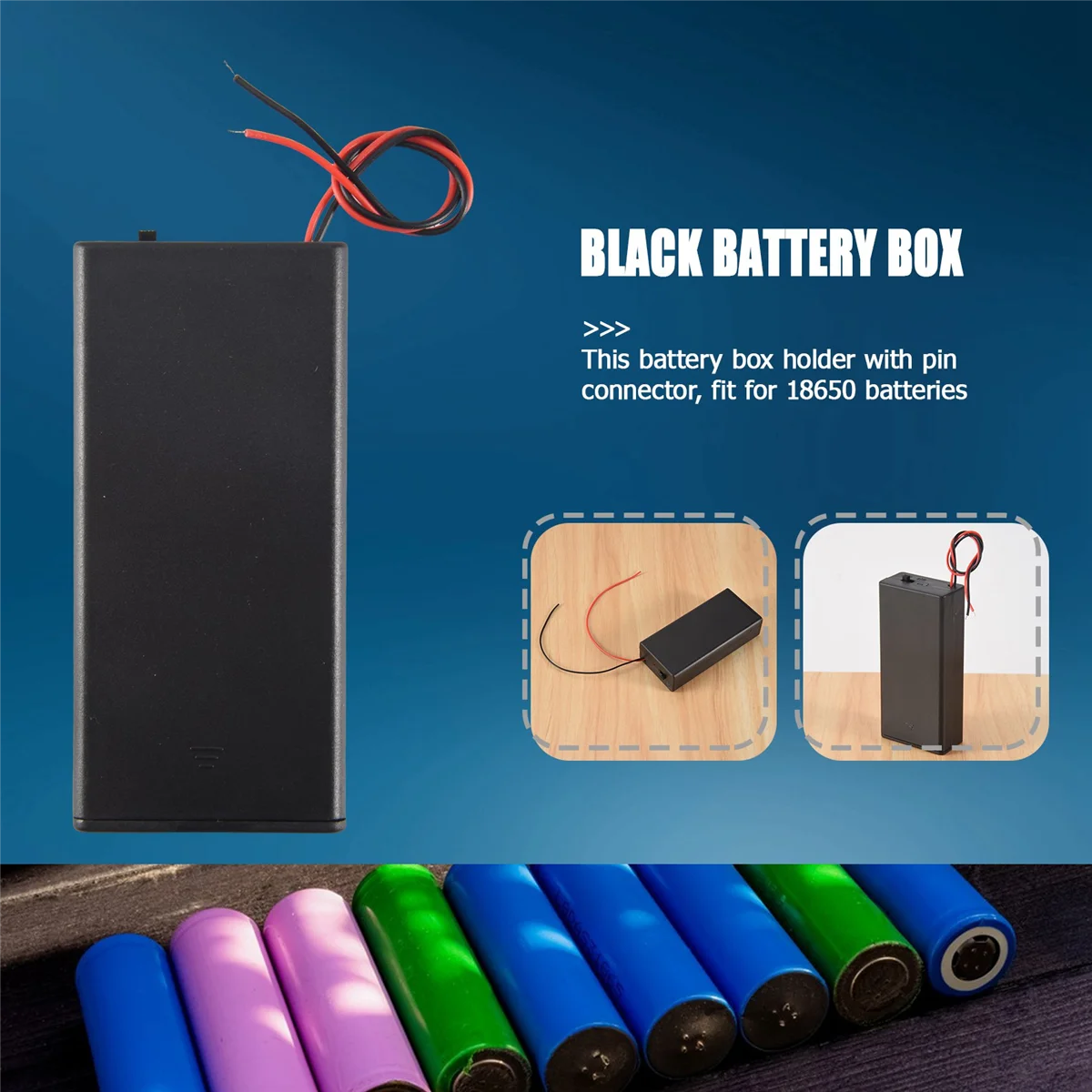 T71C 3,7 В 2x18650 Разъем для держателя батареи Чехол для хранения Коробка ВКЛ/ВЫКЛ Переключатель с выводом