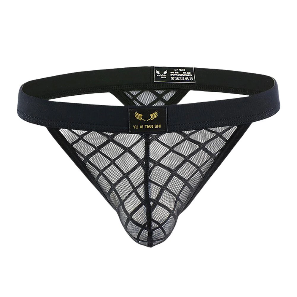 Mesh Underpants Breathable Thong 80 Nylon 20 Spandex Brand New Condition Elastic Waistband Soft Material Men\'s Thong