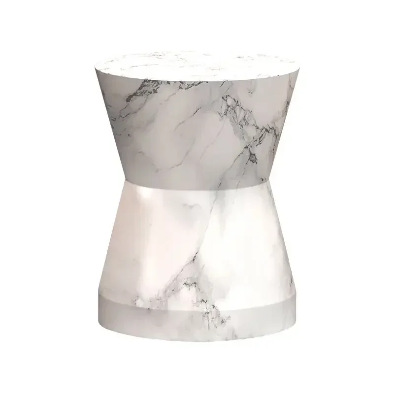 Modern Simple Magnesium Oxide Water Transfer Edge Table Living Room Sofa Small Coffee  Homestay Minimalist  Round image 2
