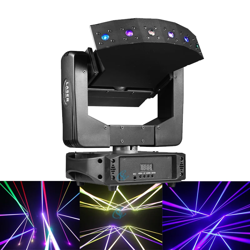 

6 Eyes RGB Laser Moving Head Light Infinite Rotation Dmx512 Controller for Bar Club Wedding Party Stage