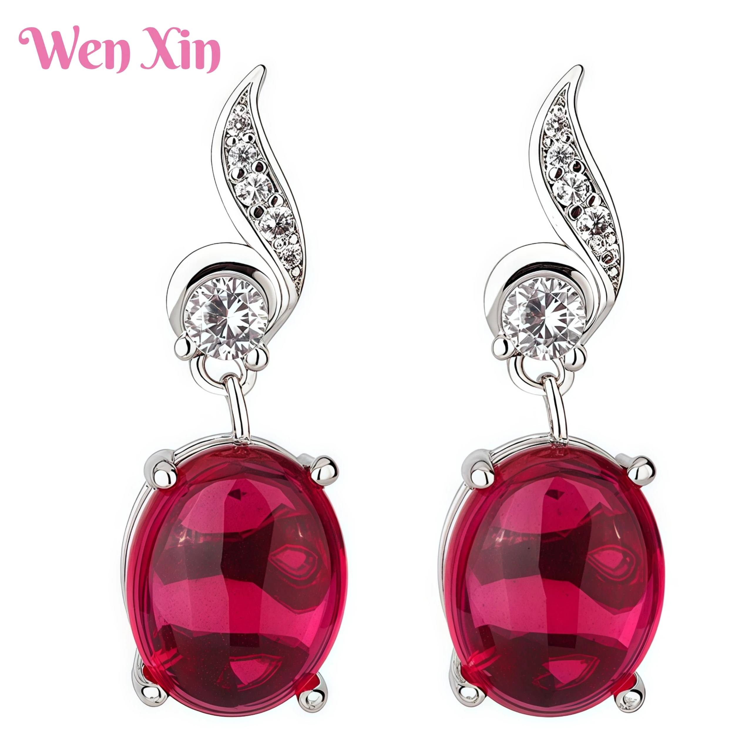 

WENXIN Brand MUSHAN New Top Grade Quality Jewelry chalcedony Stud Earrings Eardrop Drop Earrings Stud chalcedonyJewelry