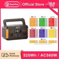 FF FlashFish Power Station 560W Portable Solar Generator 230V Pure Sine Wave AC Outlets 520Wh Lithium Batteries for Solar Panel