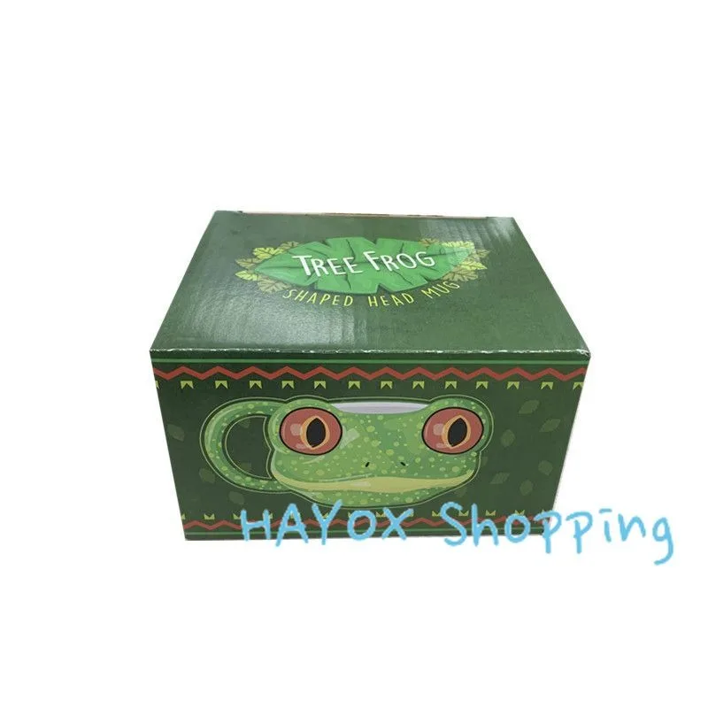 Cartoon 3D Painted Frog Animal Cup，Creative Hand-painted Ceramic Mug，Cute Children's Breakfast Cup Christmas Gifts