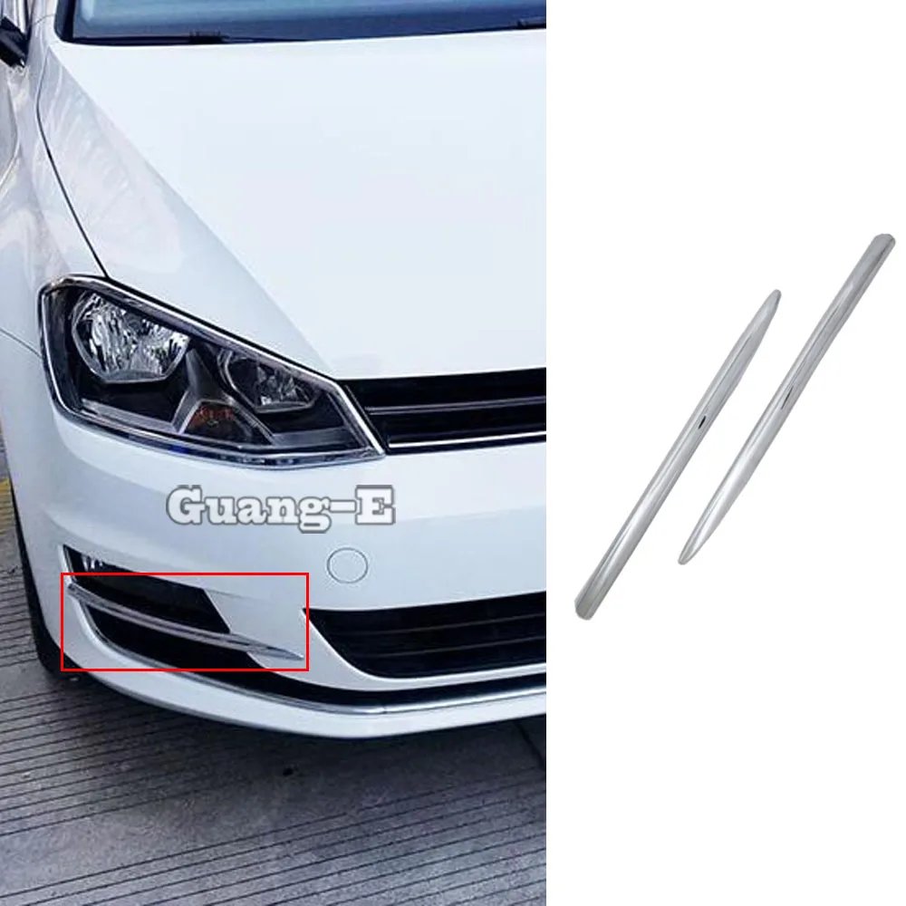 

Car Cover ABS Chrome Front Head Fog Light Lamp Trim Frame Eyebrow For Volkswagen VW Golf7 Golf 7 2014 2015 2016 2017 2018 2019