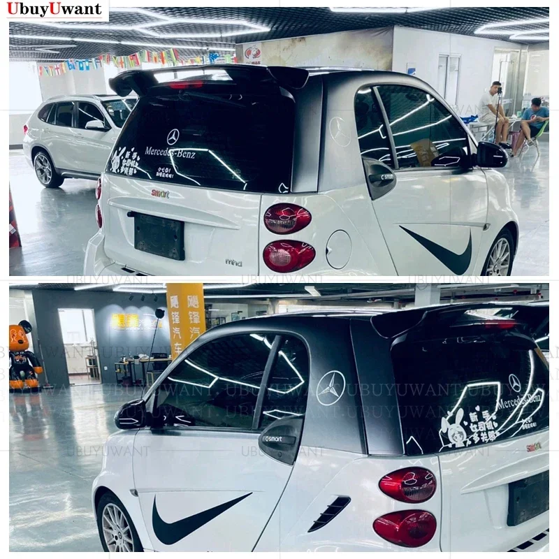 For Merced-Benz Smart Fortwo 451 Spoiler High Quality ABS Material Rear Roof Spoiler Wing Trunk Lip Boot Cover Car Styling