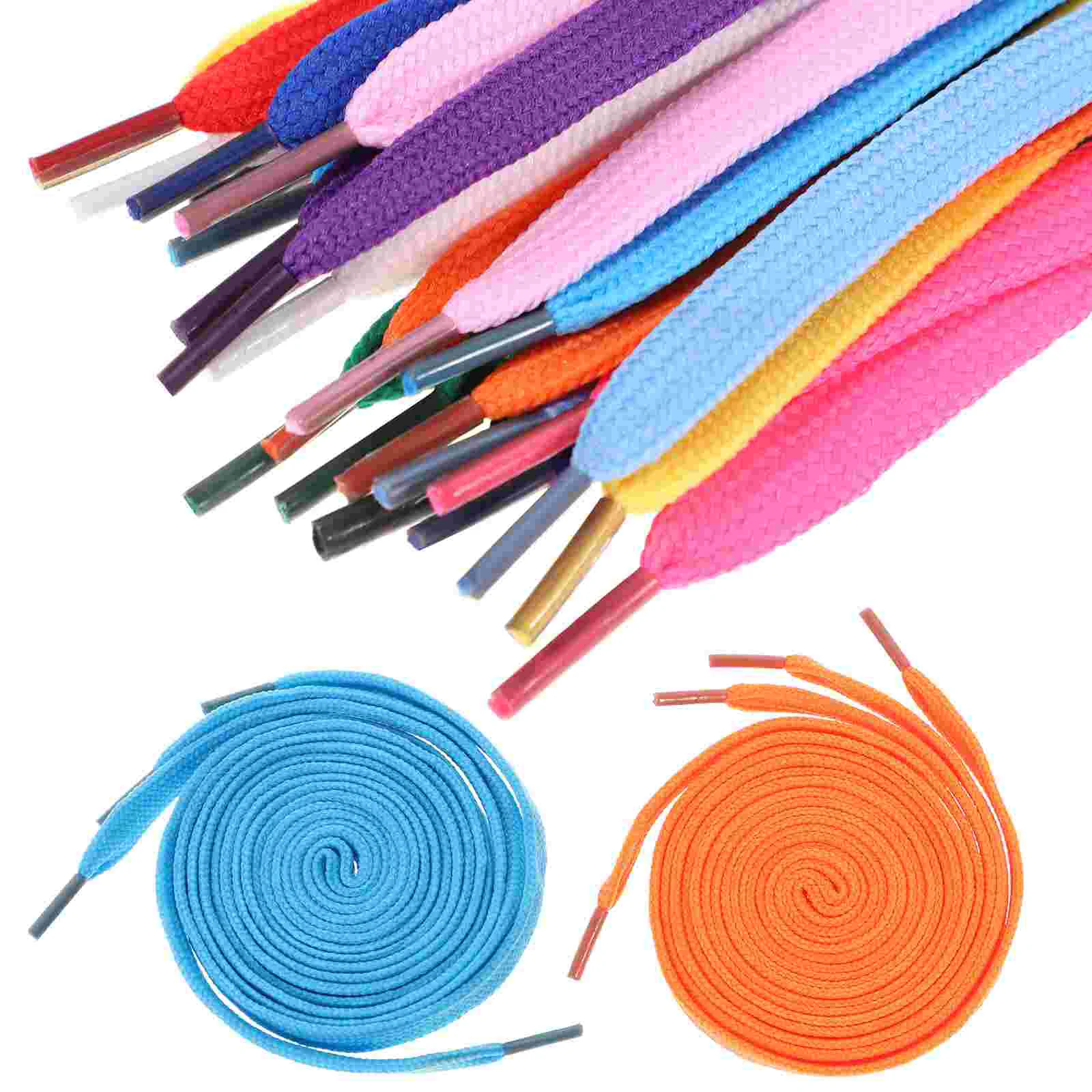 

12 Pairs Different Color Shoe Lace Sneakers Shoelaces Long for Kids Flat Sports Elasticity Woman