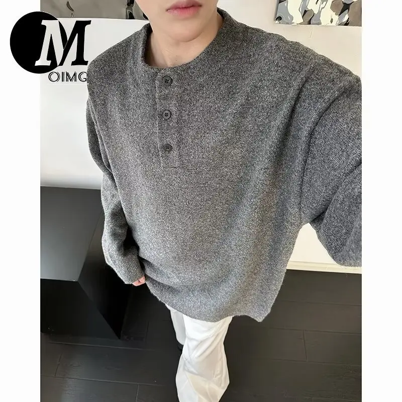 [OIMG] Knitted Men's Korean Version Trendy Loose And Versatile Ruffian Handsome 2024 Winter Ins Sweater